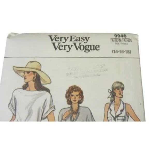 Vintage 80s Very Easy Very Vogue 9946 Skirt Sewing Pattern Size 14 16 18 UNCUT - Picture 2 of 5